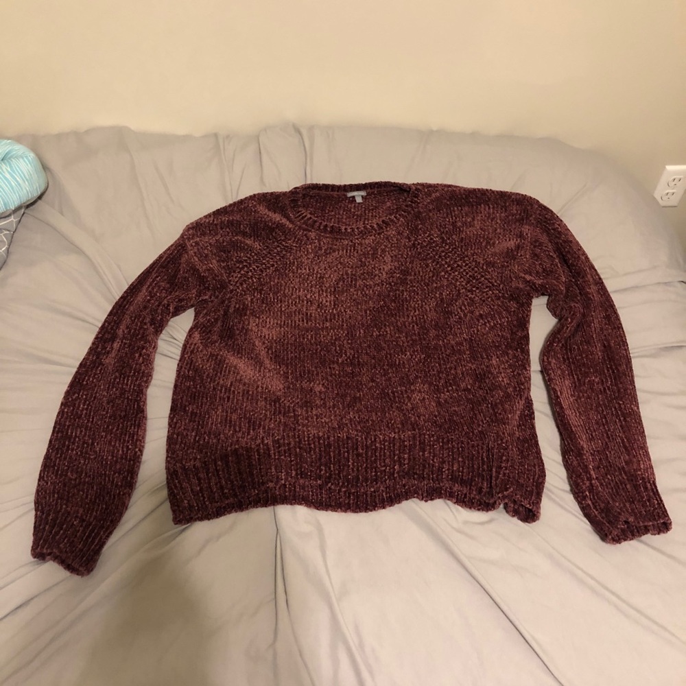 Charlotte Russe Oversided Maroon Sweater - Medium